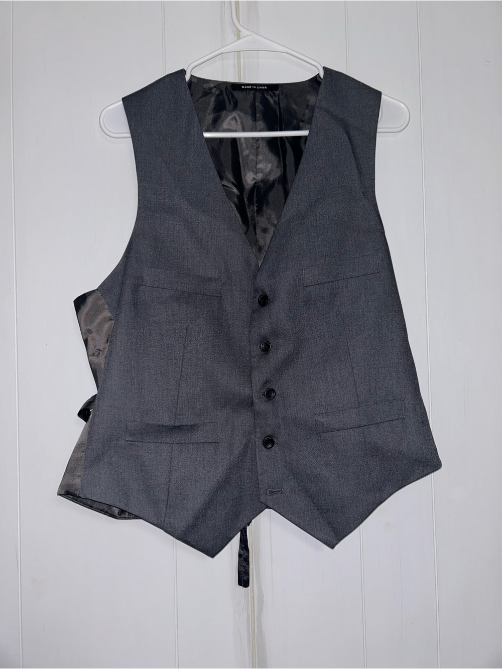 Kenneth Cole Reaction Men's Charcoal Gray Five-Button Dress Vest